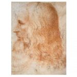 Portrait des Leonardo da Vinci, dies bestätigte Francesco Melzi (* um 1491/92 in Mailand; † um 1570 in Vaprio d’Adda) der Lieblingsschüler des Leonardo da Vinci und dessen Haupterbe. Zeichnung: Königliche Bibliothek, Windsor, England